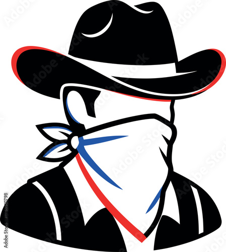 Stylized Cowboy Icon with Bandana