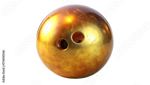 Luxurious Gold Bowling Ball 3D Render

