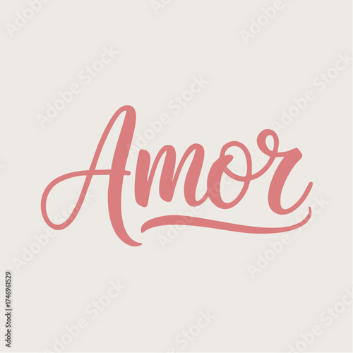 amor modern calligraphy minimalist flat vector soft pink ivory vinyl sticker greeting card romantic typography scalable svg illustrator compatible design for branding and decor