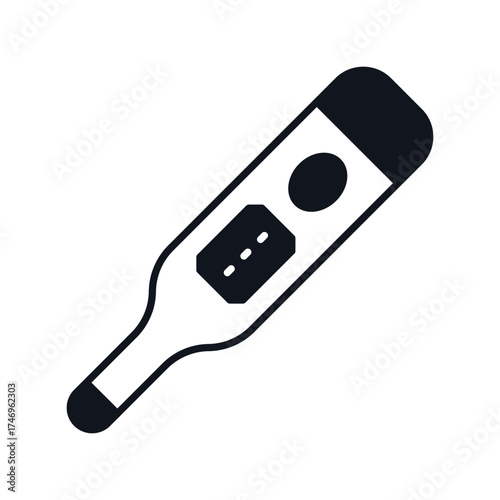 Thermometer icon with white background vector stock illustration