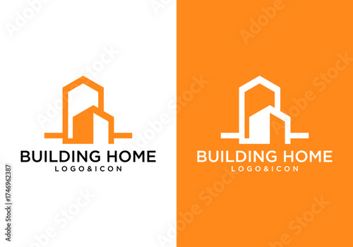 simple design vector building logo icon modern and clean style