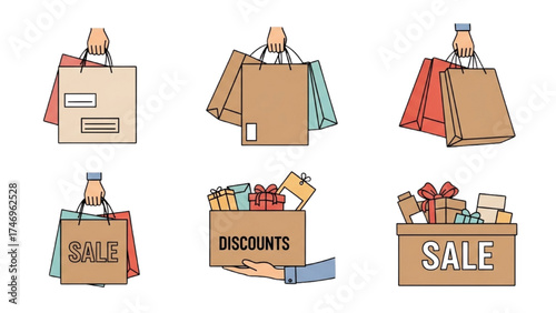 Vintage Sale Stickers – Retro Red and White Price Tags and Discount Labels