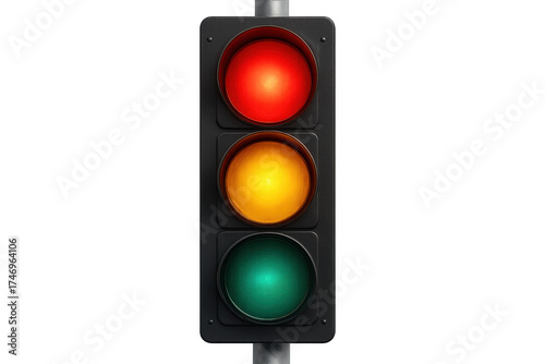 Traffic light showing all illuminating controlling road safety