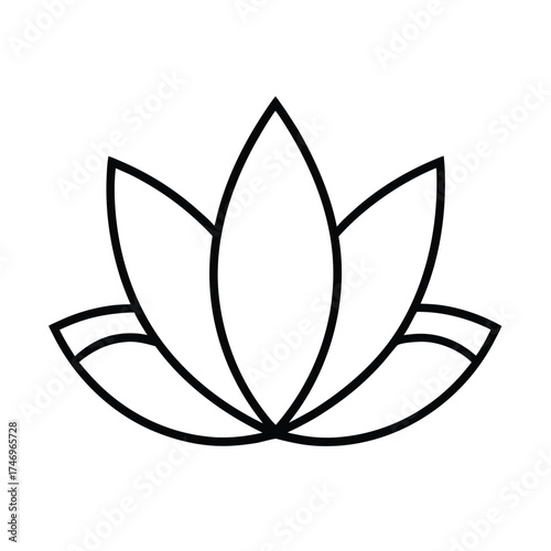 Elegant lotus flower silhouette symbolizing purity and enlightenment