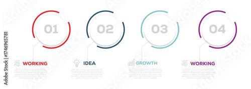 Vector infographic template.  vector circle chart infographic templates for presentations, advertising, layouts, annual reports. 4 options, steps, parts.