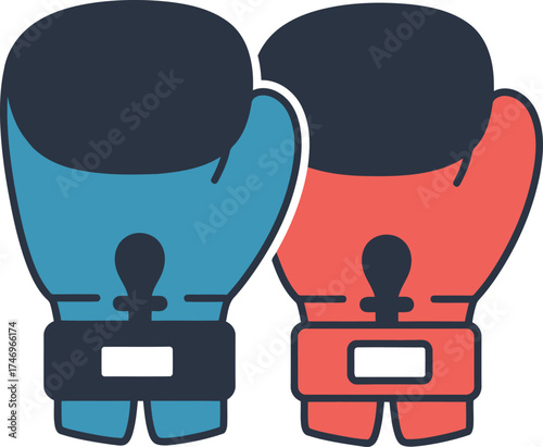 Red and Blue Boxing Gloves Icon