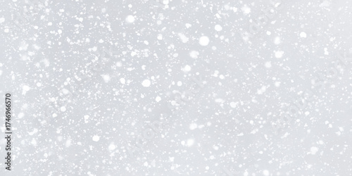 white snowflakes falling softly, winter season landscape, frosty cold weather, dreamy festive holiday atmosphere, glowing abstract randomized Realistic falling snow with snowflakes and clouds.