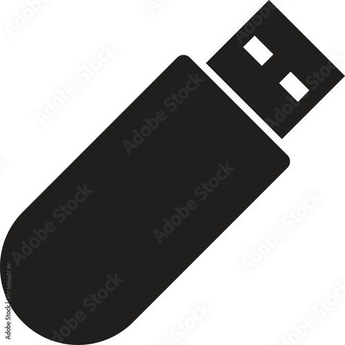A black usb flash drive symbolizing digital storage and data transfer technology