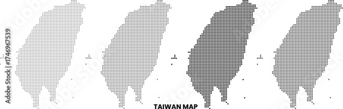 Taiwan vector dotted shape map illustration. Taiwan dot shape map