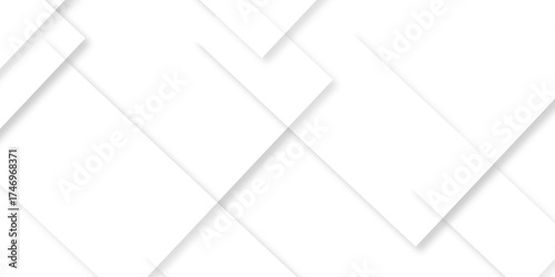 Abstract background with white and gray color technology modern background design . Geometric background with squares in bright light with soft shadows as pattern. Template for branding business .	
