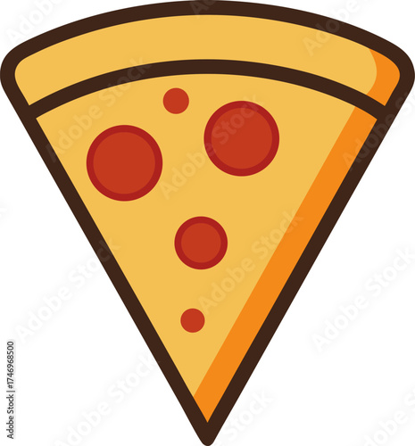 Minimalist Pepperoni Pizza Slice Logo Element