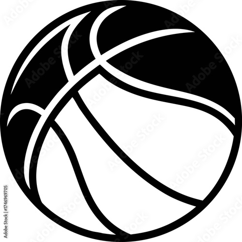 Stylish Hand Drawn Basketball Doodle Illustration