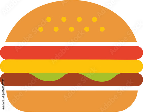 Clean and Modern Stylish Burger Icon Vector