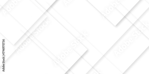 Abstract background with white and gray color technology modern background design . Geometric background with squares in bright light with soft shadows as pattern. Template for branding business .	
