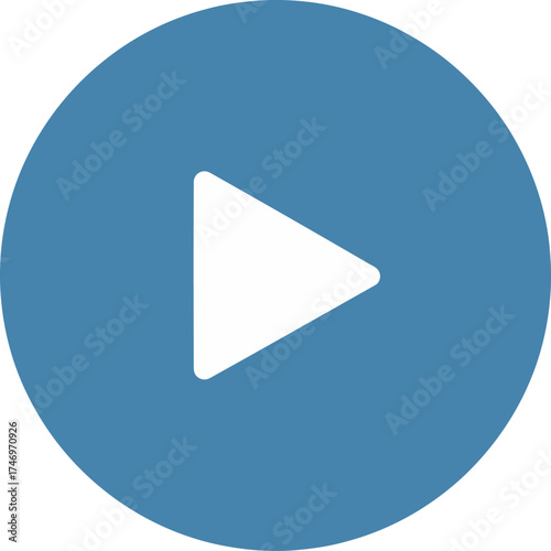 Simple Blue Circle Play Button Icon