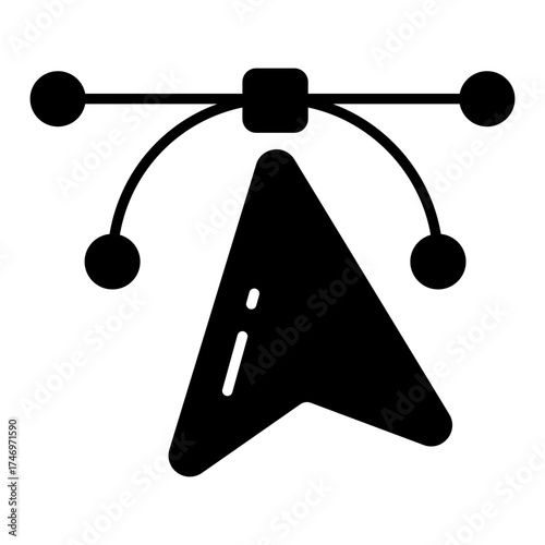  Pen with nodes, bezier curve icon 