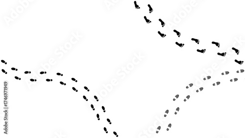 Foto Human footprints on transparent background