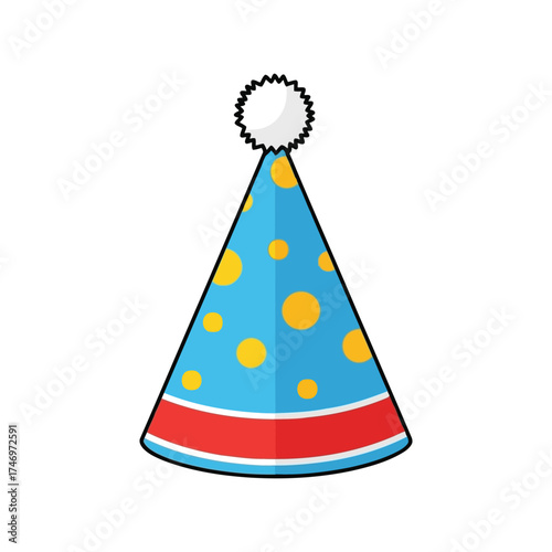 Festive party hat for celebrations birthday event fun accessory vector