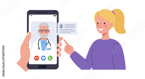 Woman connects with doctor online, enjoying telehealth convenience from home, accessing healthcare remotely with modern digital tools for wellness and peace of mind