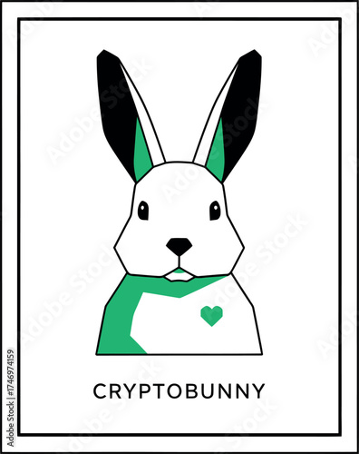 CryptoBunny Logo: Modern Geometric Rabbit Icon