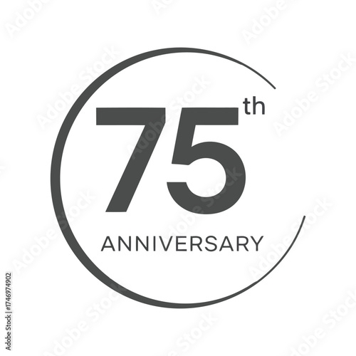 Seventy fifth anniversary celebration icon simple design vector art vector