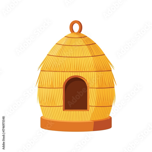Golden beehive illustration rustic traditional apiary home sweet honey farm vector