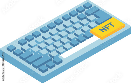 Isometric keyboard with NFT key