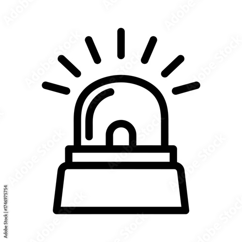 Alert siren icon emergency warning light signal symbol danger notification vector
