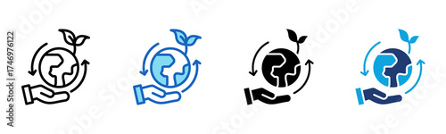Sustainable Development icon Multi Style Vector Illustration