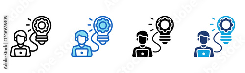 Smart Work icon Multi Style Vector Illustration