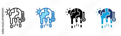 Climate Change icon Multi Style Vector Illustration