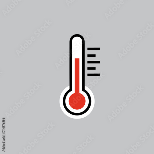Sleek Thermometer Icon for Healthcare, Weather Forecasts, and Science Projects, A Symbol of Temperature, Measurement, and Health Awareness