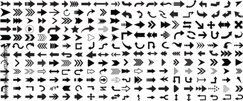 Set arrow icon. Collection different arrows sign. Black vector arrows icons – stock vector
