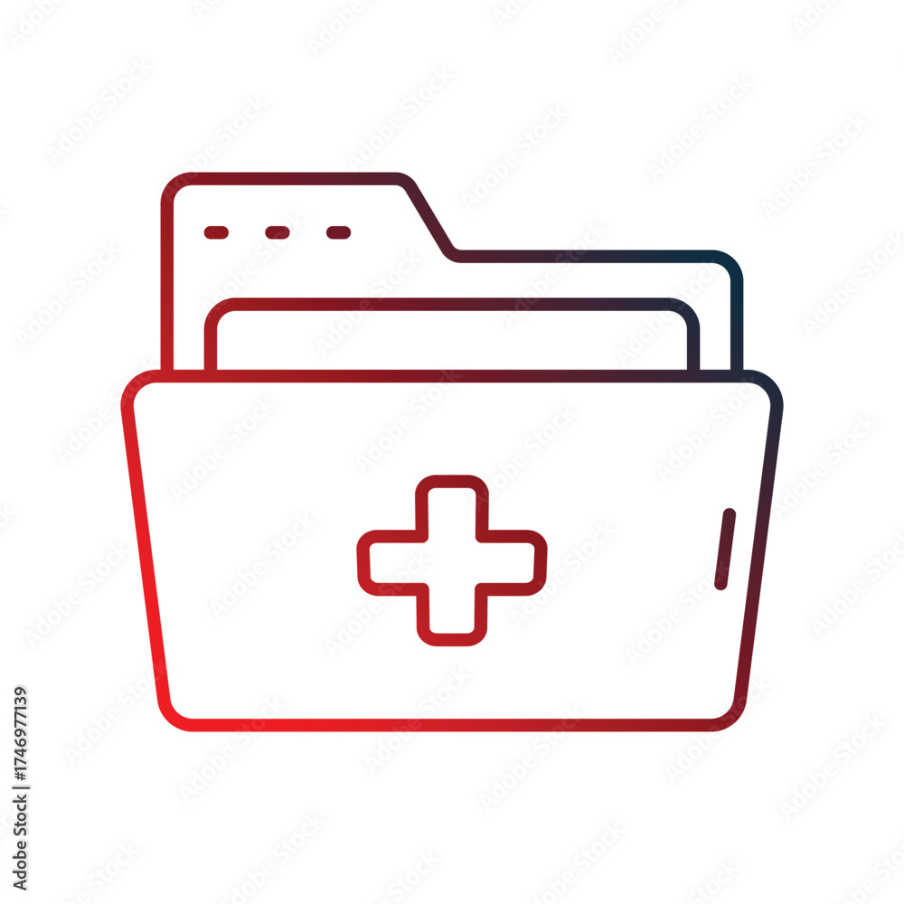 Obraz premium Folder icon with white background vector stock illustration