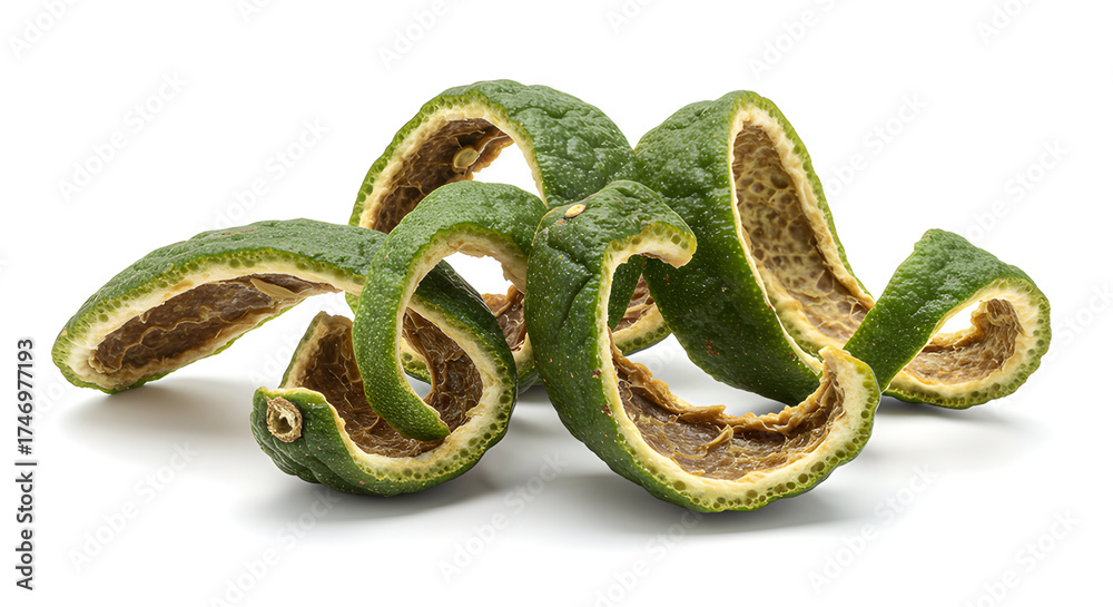 Obraz premium A green snake, a vibrant reptile animal, coils on a green leaf, isolated against white or black backgrounds, showcasing its beautiful scales and pattern in nature and wildlife