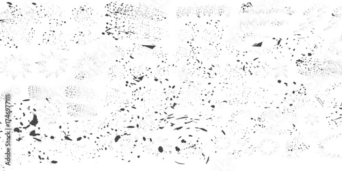 Ink Splatter Texture Collection – Abstract Black Blotches and Grunge Patterns on White Background