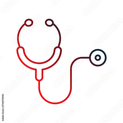 Stethoscope  icon with white background vector stock illustration