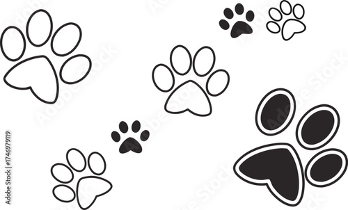 Cute animal footprints scattered about, perfect for pet related design projects, adding a playful and engaging touch to your creative work today