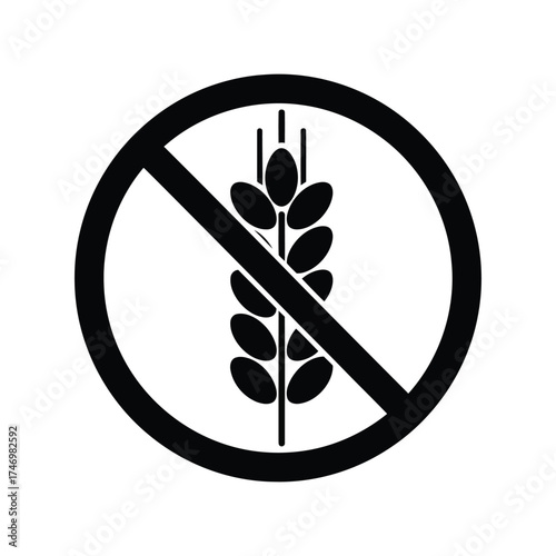Gluten free symbol icon vector illustration wheat free no gluten sign vector