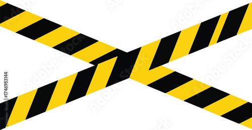 Caution barrier tape crossing sign safety warning strip hazard alert vector