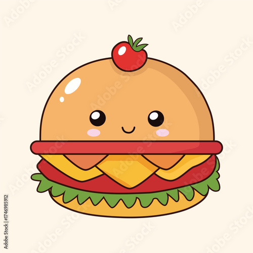 Happy Cute Fast Food Friends