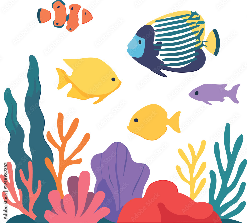 Naklejka premium seamless pattern with fishes