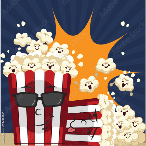 National Popcorn Day Vector Illustration on January 19th, Vector illustration design.