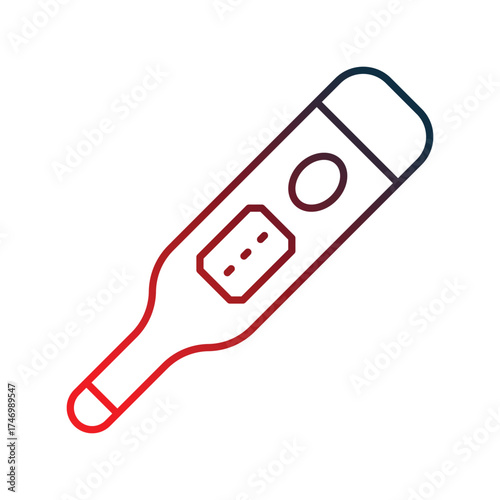 Thermometer icon with white background vector stock illustration