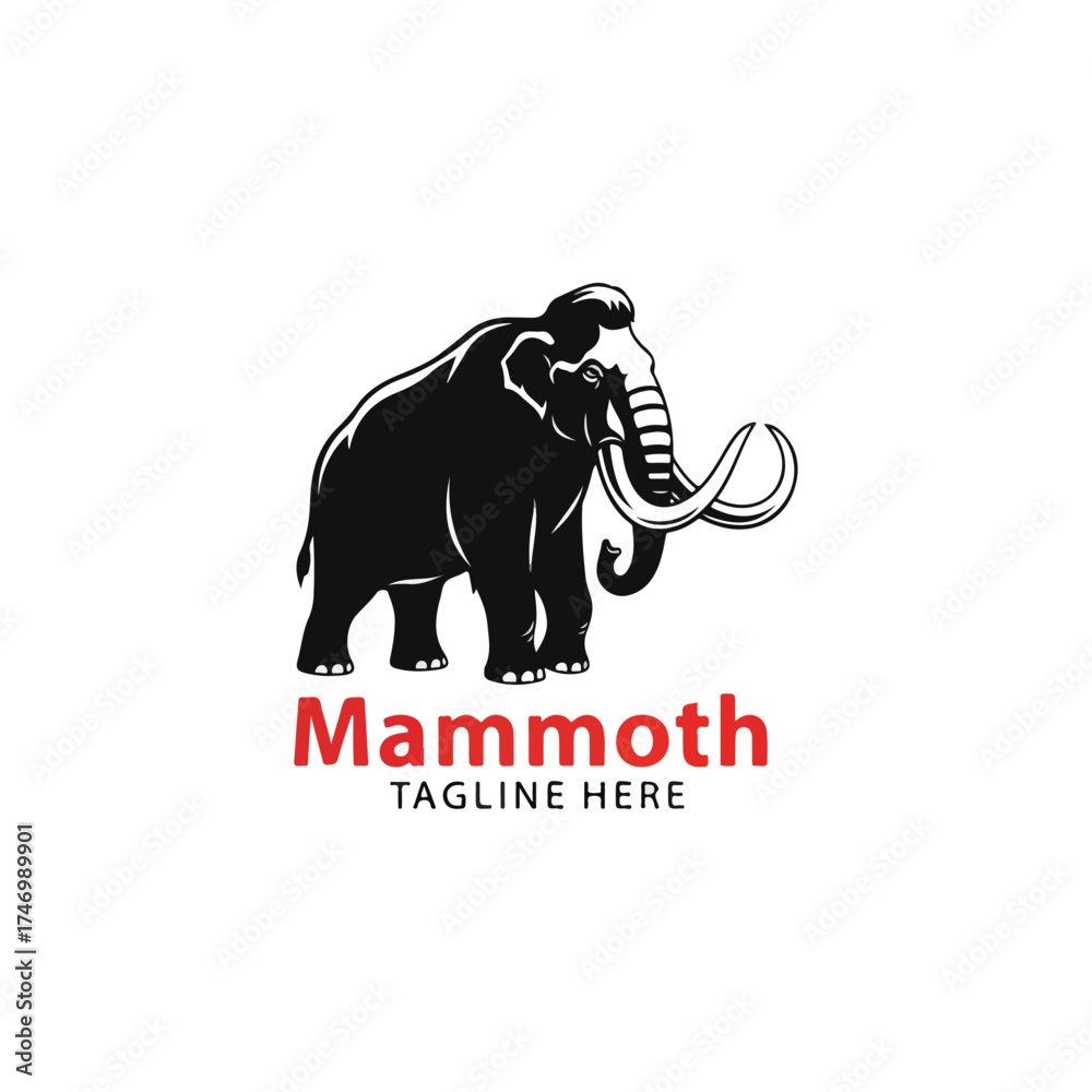 Obraz premium Majestic Mammoth Logo Design - A Symbol of Strength and Resilience.
