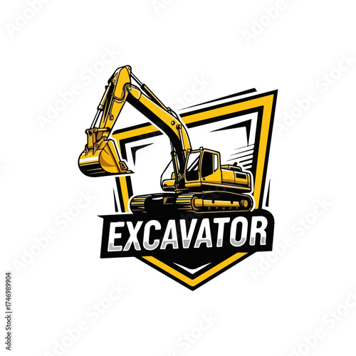 Heavy Equipment Excavator Logo Design for Construction Industry.