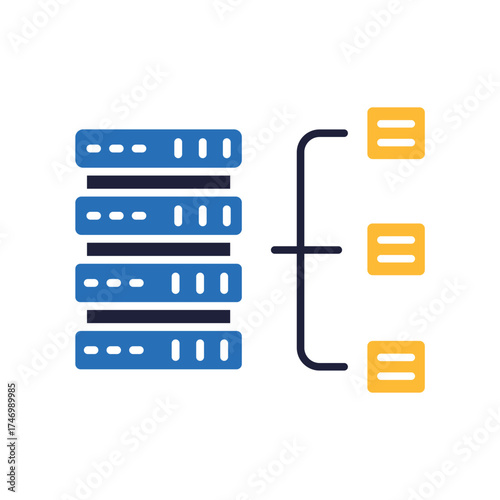 load balancing color flat icon. Vector isolated element