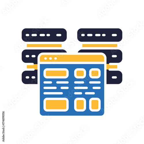 Self hosting color flat icon. Vector isolated element