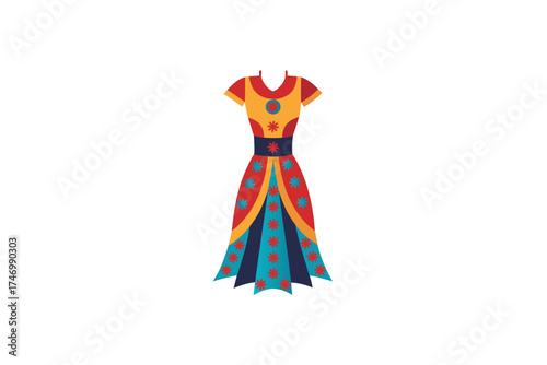 vector illustration of a ladies dress