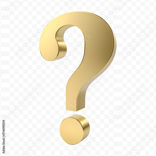 Golden 3D Question Mark